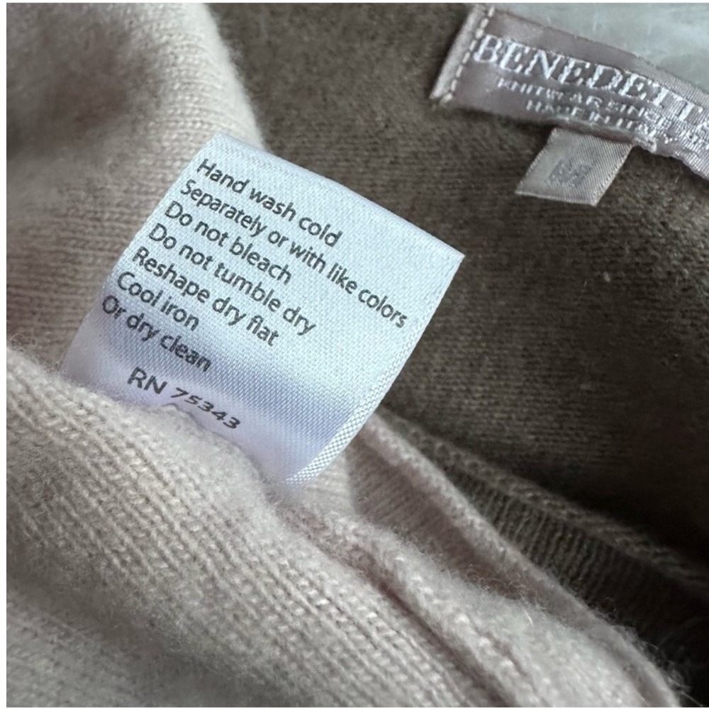 Benedetta B Sweater Top Knitwear Italy Layered Look Merino Wool Cashmere Blend M - Picture 4 of 5